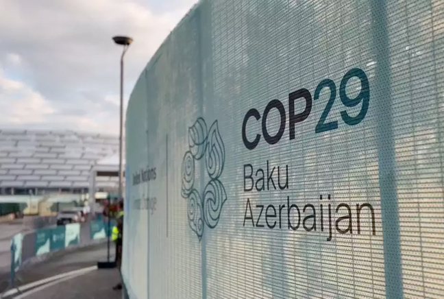 imagem de um cartaz da COP29